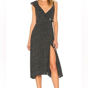 Rolla’s Ruffle Diana Dress in Black Mini Spot Sz M Black/white